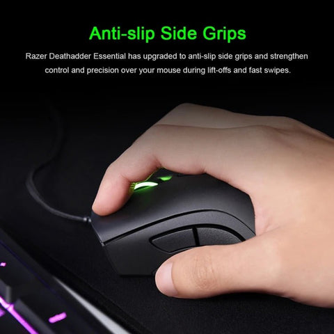 100% Original Razer DeathAdder Ergonomic Design 6400 DPI Optical 5-keys Programmable Razer Wired Mouse - All In One