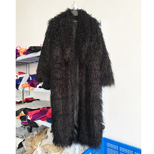 Women's Fashion Winter Leather Fur Coat