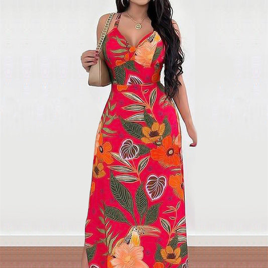 Women's Simple Camisole Printed Dress