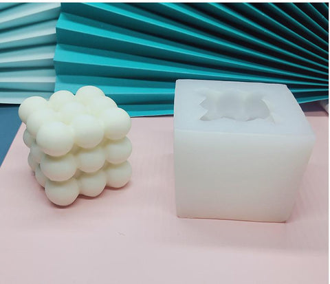 3D Cube Square Bubble DIY candle Molds - All In One