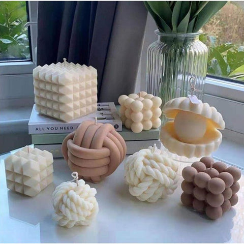 3D Cube Square Bubble DIY candle Molds - All In One