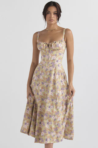 Women's Floral Print Dress With Straps