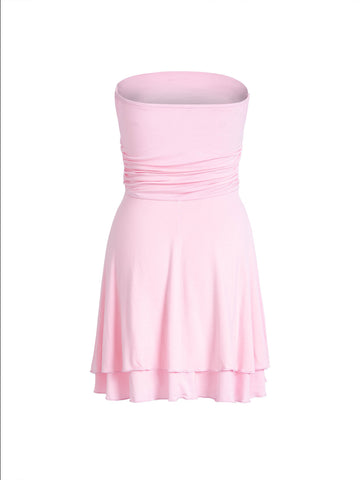 Tube-top Short Dress Summer Sexy Pleated Tight Dresses