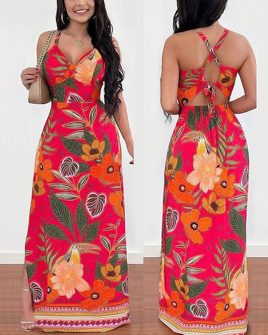 Women's Simple Camisole Printed Dress