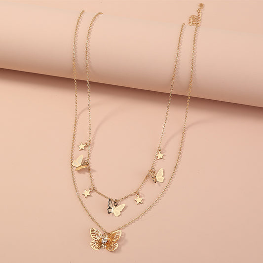 Butterfly multi-layer necklace