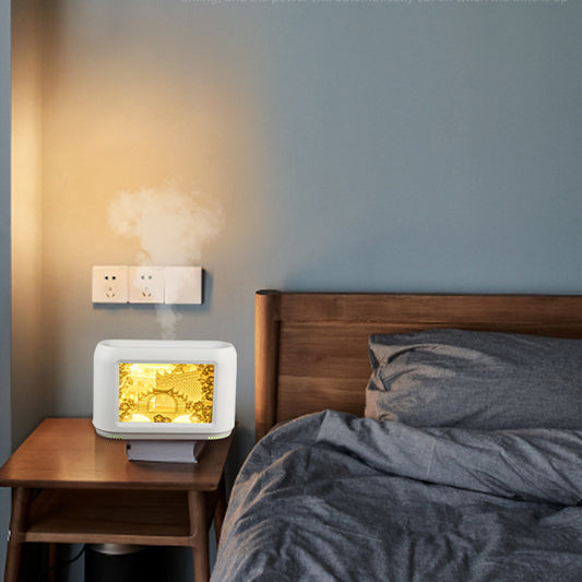 Paper-cut Light Box Humidifier 400ml Heavy Fog Home Decor