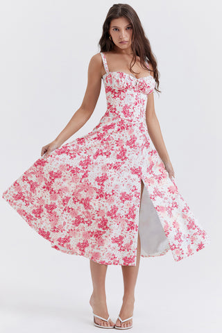 Women's Floral Print Dress With Straps