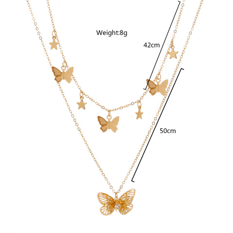 Butterfly multi-layer necklace