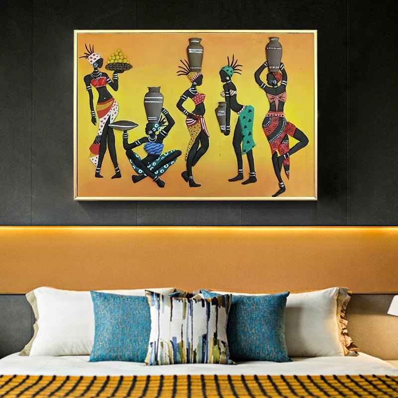 Abstract African Woman Artwork Canvas Painting - All In One