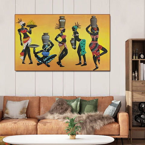 Abstract African Woman Artwork Canvas Painting - All In One