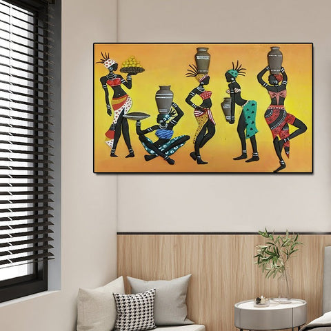 Abstract African Woman Artwork Canvas Painting - All In One