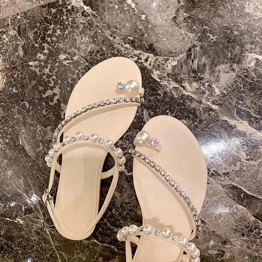 Pearl Thong Flat Sandals