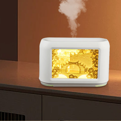 Paper-cut Light Box Humidifier 400ml Heavy Fog Home Decor