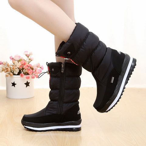 Women snow boots shoes warm woman winter boots thick plush waterproof no-slip mid-calf boots women winter shoes botas mujer