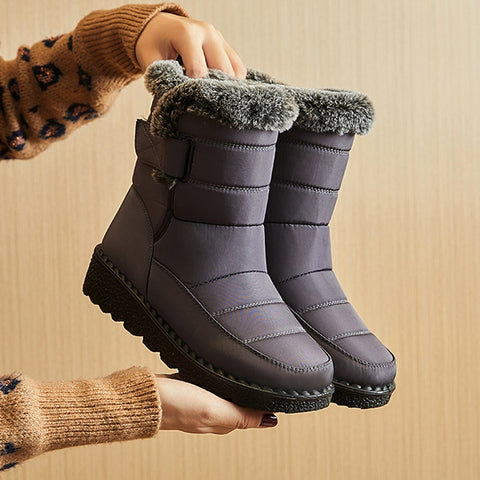 Waterproof Winter Boots for Women 2022 New Faux Fur Long Plush Snow Boots Woman Platform Ankle Boots Warm Cotton Couples Shoes