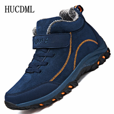 Waterproof Winter Men Boots Suede Warm Snow Women Boots Men Work Casual Shoes High Top High-top Non-slip Ankle Boots