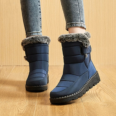 Waterproof Winter Boots for Women 2022 New Faux Fur Long Plush Snow Boots Woman Platform Ankle Boots Warm Cotton Couples Shoes