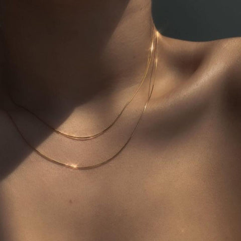 Silver Color Sparkling Clavicle Chain