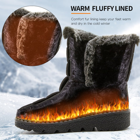 Waterproof Winter Boots for Women 2022 New Faux Fur Long Plush Snow Boots Woman Platform Ankle Boots Warm Cotton Couples Shoes