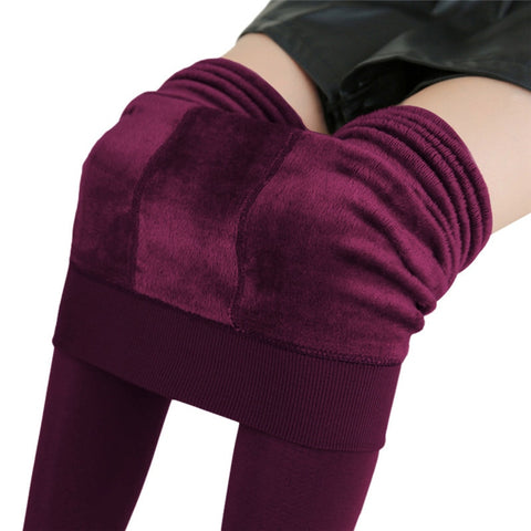 Winter Leggings For Women Warm Leggins Solid Color Velvet Leggins High Waist Leggings Stretchy Leggings dropshipping