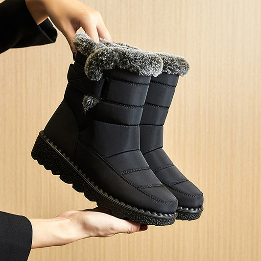 Waterproof Winter Boots for Women 2022 New Faux Fur Long Plush Snow Boots Woman Platform Ankle Boots Warm Cotton Couples Shoes